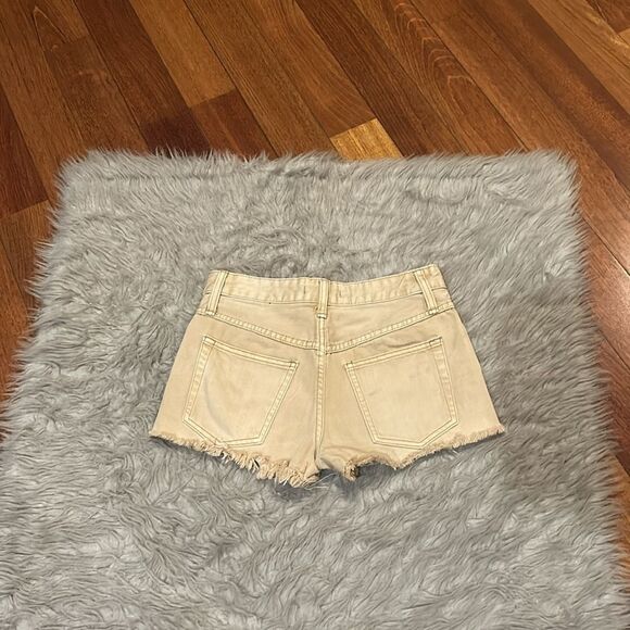 Free people women’s tan cut‎ off cotton jean shorts size 24 - Picture 4 of 4